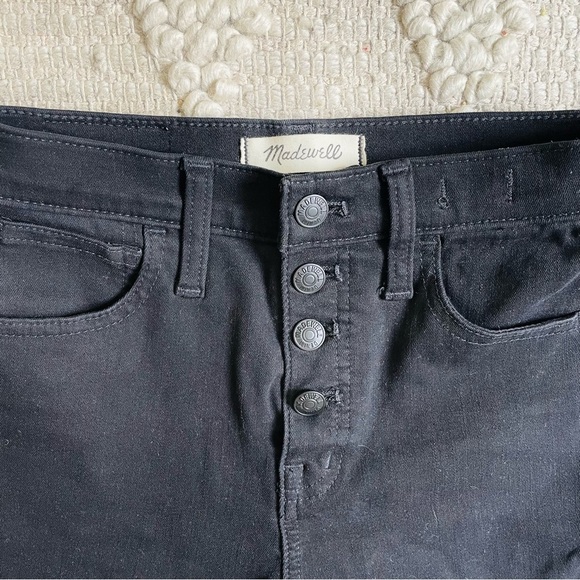 Madewell Black Ripped Knee 10" High Rise Jegging Jean - Picture 4 of 10